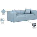 Meridian Cube Light Blue Vegan Leather Modular Sofa IMAGE 10
