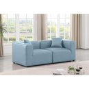 Manufacturer Color_Light Blue -- Cube 72" Light Blue Vegan Leather Upholstered 2 pc Modular Loveseat IMAGE 2