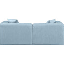  Manufacturer Color_Light Blue -- Cube 72" Light Blue Vegan Leather Upholstered 2 pc Modular Loveseat IMAGE 3