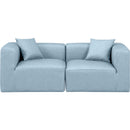  Manufacturer Color_Light Blue -- Cube 72" Light Blue Vegan Leather Upholstered 2 pc Modular Loveseat IMAGE 4