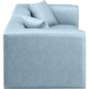  Manufacturer Color_Light Blue -- Cube 72" Light Blue Vegan Leather Upholstered 2 pc Modular Loveseat IMAGE 5
