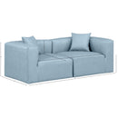 Manufacturer Color_Light Blue -- Cube 72" Light Blue Vegan Leather Upholstered 2 pc Modular Loveseat IMAGE 9