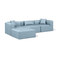  Manufacturer Color_Light Blue -- Cube 108" Light Blue Vegan Leather Upholstered 4 pc Modular Sectional IMAGE 1