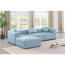  Manufacturer Color_Light Blue -- Cube 108" Light Blue Vegan Leather Upholstered 4 pc Modular Sectional IMAGE 2