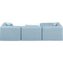  Manufacturer Color_Light Blue -- Cube 108" Light Blue Vegan Leather Upholstered 4 pc Modular Sectional IMAGE 3