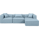  Manufacturer Color_Light Blue -- Cube 108" Light Blue Vegan Leather Upholstered 4 pc Modular Sectional IMAGE 4