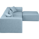  Manufacturer Color_Light Blue -- Cube 108" Light Blue Vegan Leather Upholstered 4 pc Modular Sectional IMAGE 5