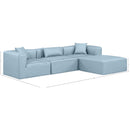  Manufacturer Color_Light Blue -- Cube 108" Light Blue Vegan Leather Upholstered 4 pc Modular Sectional IMAGE 9