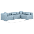  Manufacturer Color_Light Blue -- Cube 108" Light Blue Vegan Leather Upholstered 4 pc Modular Sectional IMAGE 10