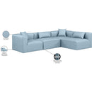  Manufacturer Color_Light Blue -- Cube 108" Light Blue Vegan Leather Upholstered 4 pc Modular Sectional IMAGE 11