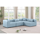  Manufacturer Color_Light Blue -- Cube 108" Light Blue Vegan Leather Upholstered 4 pc Modular Sectional IMAGE 2