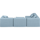  Manufacturer Color_Light Blue -- Cube 108" Light Blue Vegan Leather Upholstered 4 pc Modular Sectional IMAGE 3