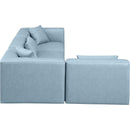  Manufacturer Color_Light Blue -- Cube 108" Light Blue Vegan Leather Upholstered 4 pc Modular Sectional IMAGE 5