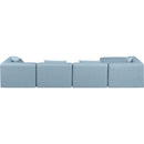  Manufacturer Color_Light Blue -- Cube 144" Light Blue Vegan Leather Upholstered 5 pc Modular Sectional IMAGE 3