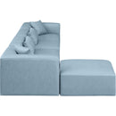  Manufacturer Color_Light Blue -- Cube 144" Light Blue Vegan Leather Upholstered 5 pc Modular Sectional IMAGE 5
