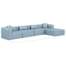  Manufacturer Color_Light Blue -- Cube 144" Light Blue Vegan Leather Upholstered 5 pc Modular Sectional IMAGE 8