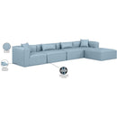  Manufacturer Color_Light Blue -- Cube 144" Light Blue Vegan Leather Upholstered 5 pc Modular Sectional IMAGE 9