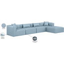 Meridian Cube Light Blue Vegan Leather Modular Sectional IMAGE 9