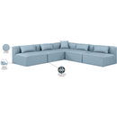  Manufacturer Color_Light Blue -- Cube 108" Light Blue Vegan Leather Upholstered 5 pc Modular Sectional IMAGE 10