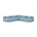  Manufacturer Color_Light Blue -- Cube 108" Light Blue Vegan Leather Upholstered 5 pc Modular Sectional IMAGE 1