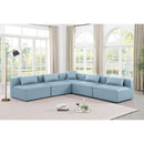  Manufacturer Color_Light Blue -- Cube 108" Light Blue Vegan Leather Upholstered 5 pc Modular Sectional IMAGE 2