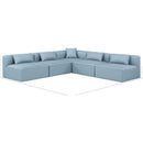  Manufacturer Color_Light Blue -- Cube 108" Light Blue Vegan Leather Upholstered 5 pc Modular Sectional IMAGE 9