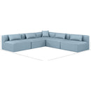 Meridian Cube Light Blue Vegan Leather Modular Sectional IMAGE 9