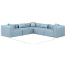  Manufacturer Color_Light Blue -- Cube 108" Light Blue Vegan Leather Upholstered 5 pc Modular Sectional IMAGE 10