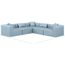 Meridian Cube Light Blue Vegan Leather Modular Sectional IMAGE 10