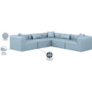  Manufacturer Color_Light Blue -- Cube 108" Light Blue Vegan Leather Upholstered 5 pc Modular Sectional IMAGE 11