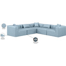 Meridian Cube Light Blue Vegan Leather Modular Sectional IMAGE 11