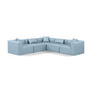  Manufacturer Color_Light Blue -- Cube 108" Light Blue Vegan Leather Upholstered 5 pc Modular Sectional IMAGE 1