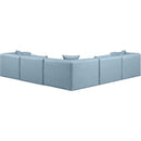  Manufacturer Color_Light Blue -- Cube 108" Light Blue Vegan Leather Upholstered 5 pc Modular Sectional IMAGE 3