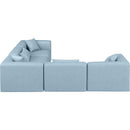 Manufacturer Color_Light Blue -- Cube 108" Light Blue Vegan Leather Upholstered 5 pc Modular Sectional IMAGE 5