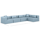  Manufacturer Color_Light Blue -- Cube 144" Light Blue Vegan Leather Upholstered 5 pc Modular Sectional IMAGE 10