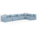 Meridian Cube Light Blue Vegan Leather Modular Sectional IMAGE 10
