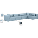  Manufacturer Color_Light Blue -- Cube 144" Light Blue Vegan Leather Upholstered 5 pc Modular Sectional IMAGE 11