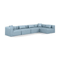  Manufacturer Color_Light Blue -- Cube 144" Light Blue Vegan Leather Upholstered 5 pc Modular Sectional IMAGE 1