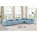 Meridian Cube Light Blue Vegan Leather Modular Sectional IMAGE 2