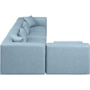  Manufacturer Color_Light Blue -- Cube 144" Light Blue Vegan Leather Upholstered 5 pc Modular Sectional IMAGE 5