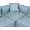  Manufacturer Color_Light Blue -- Cube 144" Light Blue Vegan Leather Upholstered 5 pc Modular Sectional IMAGE 7