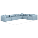  Manufacturer Color_Light Blue -- Cube 144" Light Blue Vegan Leather Upholstered 6 pc Modular Sectional IMAGE 10