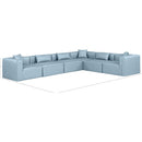 Meridian Cube Light Blue Vegan Leather Modular Sectional IMAGE 10