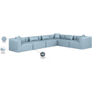 Meridian Cube Light Blue Vegan Leather Modular Sectional IMAGE 11