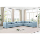  Manufacturer Color_Light Blue -- Cube 144" Light Blue Vegan Leather Upholstered 6 pc Modular Sectional IMAGE 2