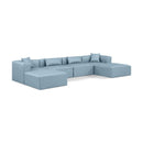 Meridian Cube Light Blue Vegan Leather Modular Sectional IMAGE 1