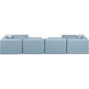  Manufacturer Color_Light Blue -- Cube 144" Light Blue Vegan Leather Upholstered 6 pc Modular Sectional IMAGE 3