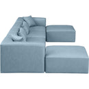  Manufacturer Color_Light Blue -- Cube 144" Light Blue Vegan Leather Upholstered 6 pc Modular Sectional IMAGE 5