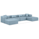 Meridian Cube Light Blue Vegan Leather Modular Sectional IMAGE 8