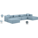 Meridian Cube Light Blue Vegan Leather Modular Sectional IMAGE 9